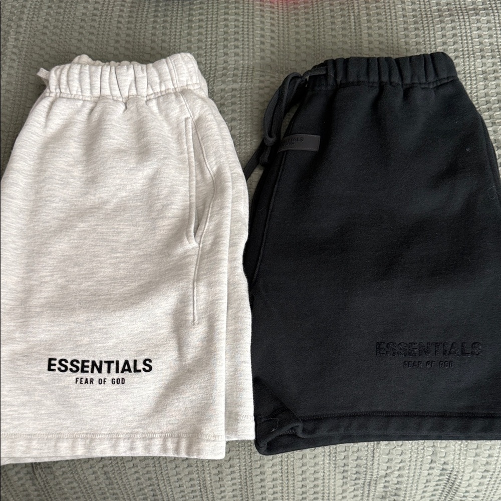 ESSENTIALS Fear of God Men's Shorts — Black & Oatmeal